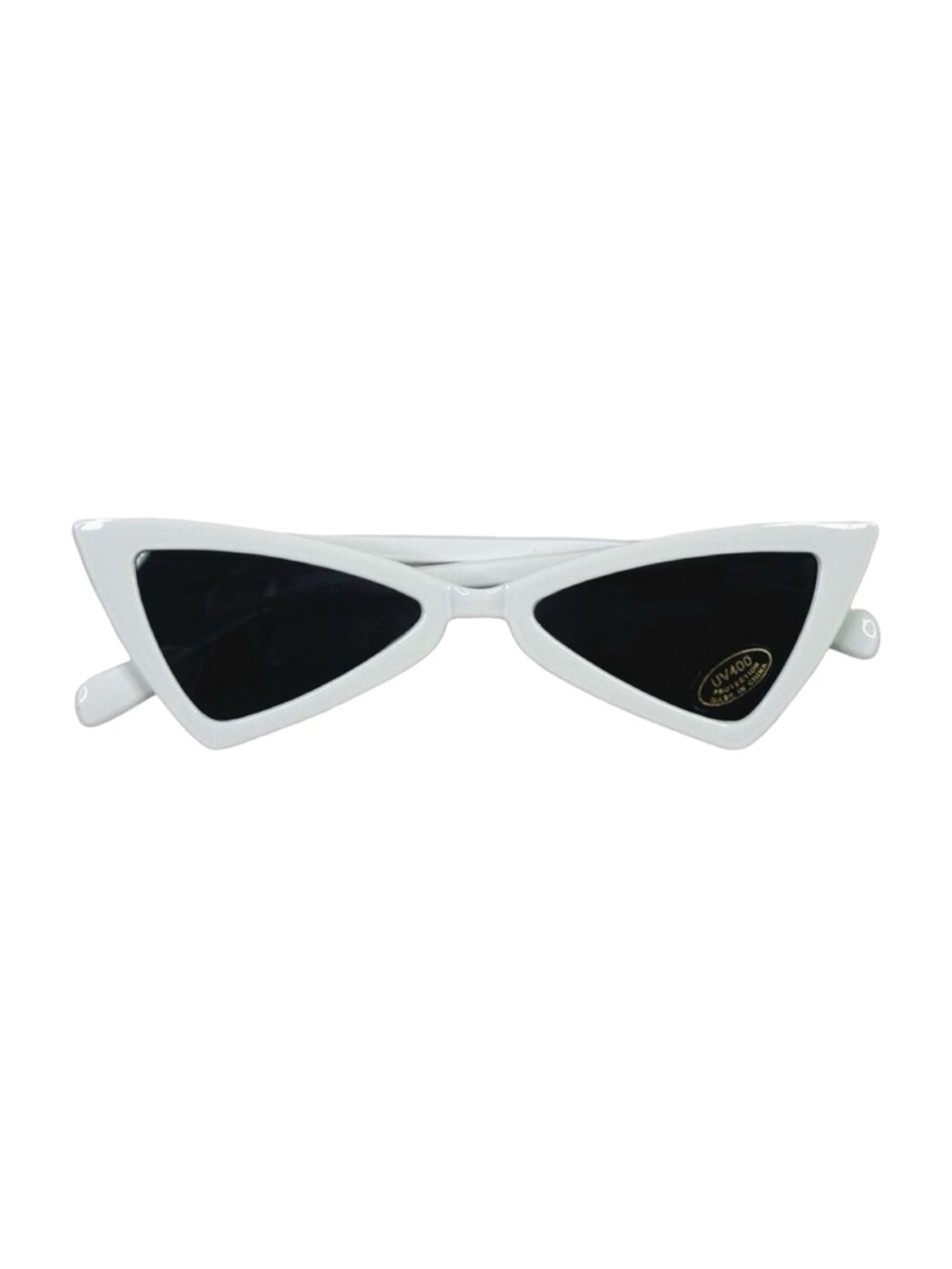 Zumiez Retro Squared Triangle Gothic Cat Eye Sunglasses - White - One Size